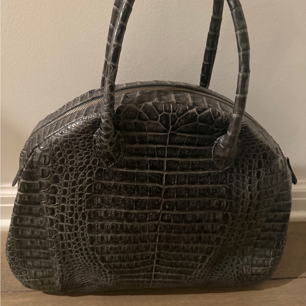 Francesco Santoro Custom Leather, Crocodile-Embossed, Women's Bag. NWOT